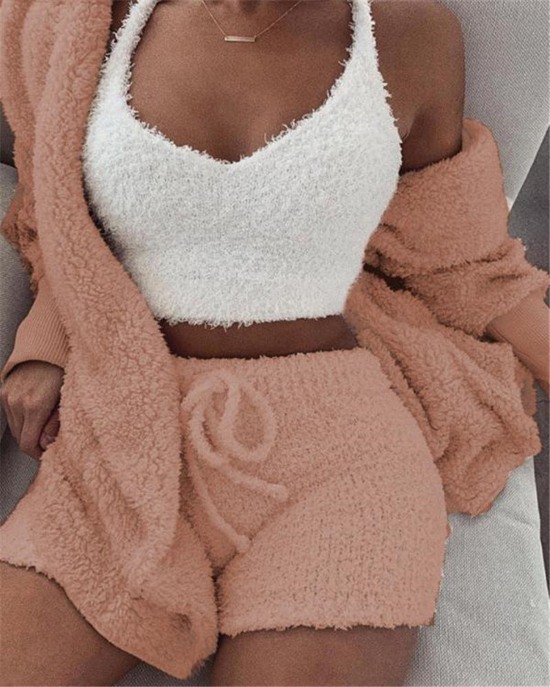 Velours de Rêve – Ensemble Pyjama Femme 3 Pièces Doux & Confort