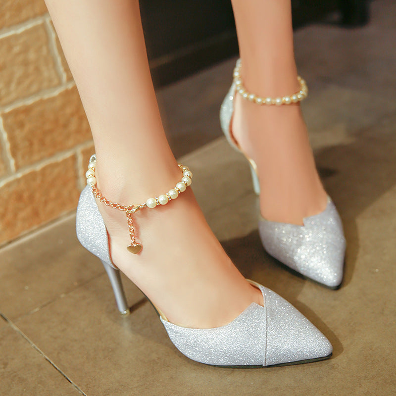 Escarpins Lueur Etoilée Femme à Perles et Sequins