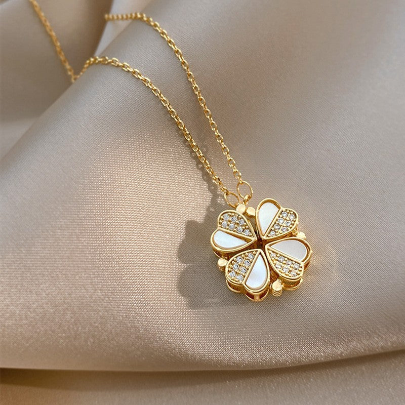 Chance Éternelle - Collier Trèfle et Cœur pour Femme