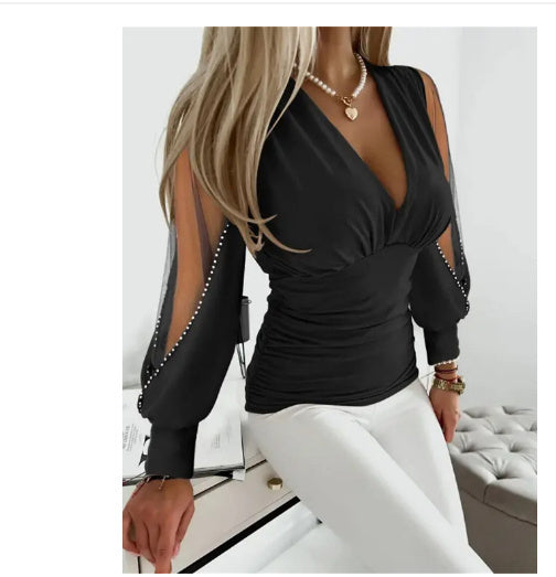 Chemise Léa - Manches Longues et Dentelle
