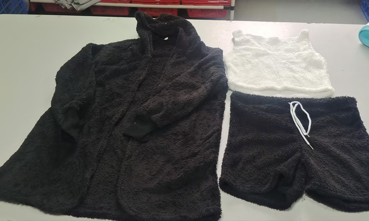 Velours de Rêve – Ensemble Pyjama Femme 3 Pièces Doux & Confort
