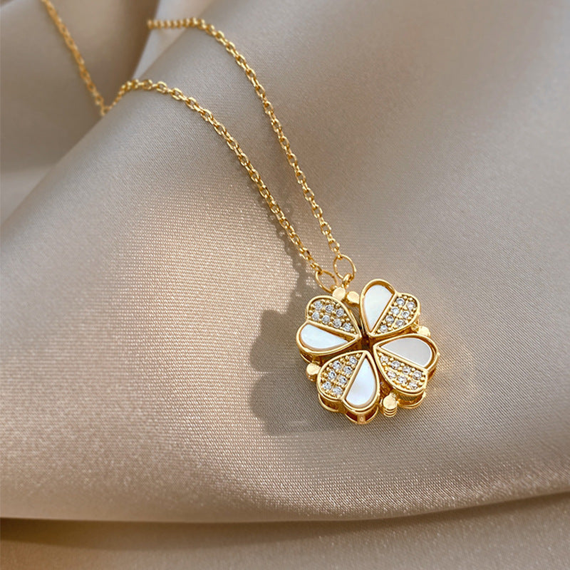 Chance Éternelle - Collier Trèfle et Cœur pour Femme