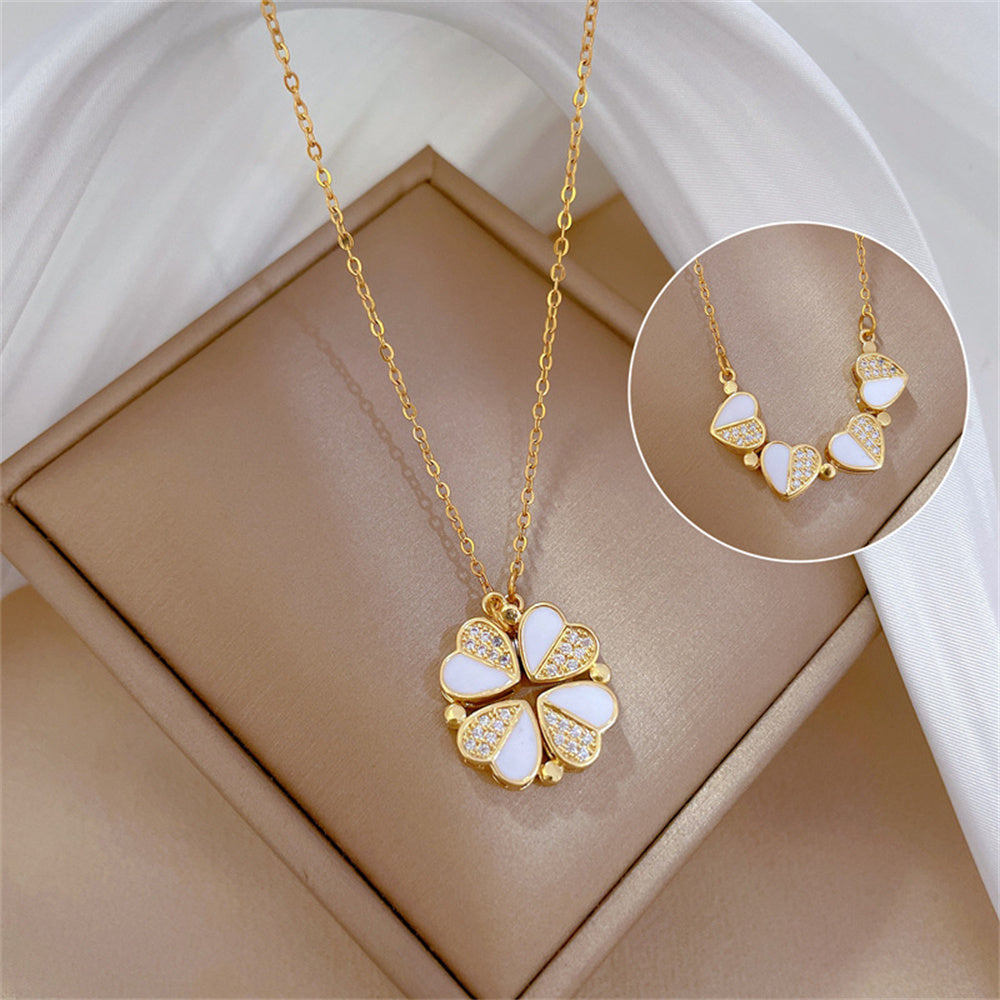 Chance Éternelle - Collier Trèfle et Cœur pour Femme