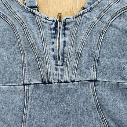 Bleu d’Été - Robe en Jean à Bretelles