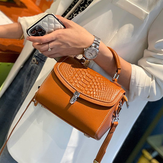 Élégance Texturée - Sac à Main Femme en Cuir Véritable