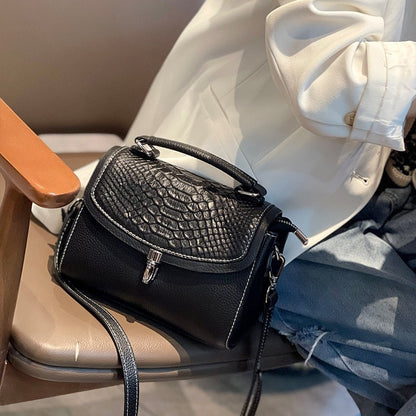 Élégance Texturée - Sac à Main Femme en Cuir Véritable